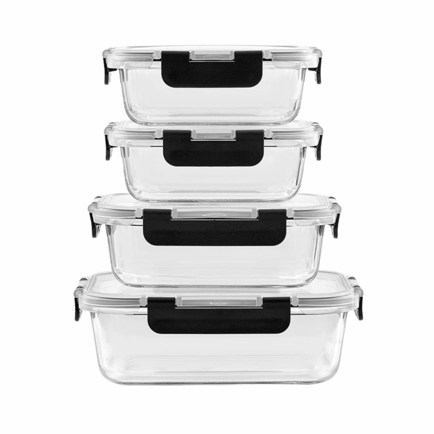 Rectangular Kitchen Household Button Lid Separation High Borosilicate Storage Container Bowl Bento Box