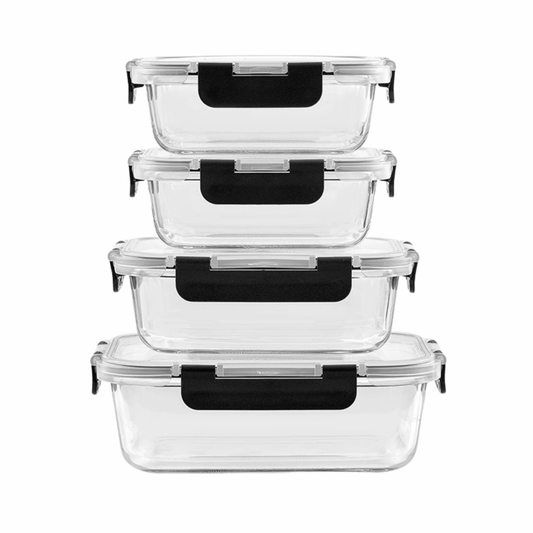 Rectangular Kitchen Household Button Lid Separation High Borosilicate Storage Container Bowl Bento Box