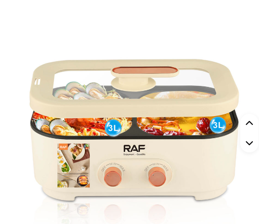 RAF R.5420 6L Big Capacity 2 in 1 Multifunctional Electric Hot Pot Professional Electric Grill and Hot Pot