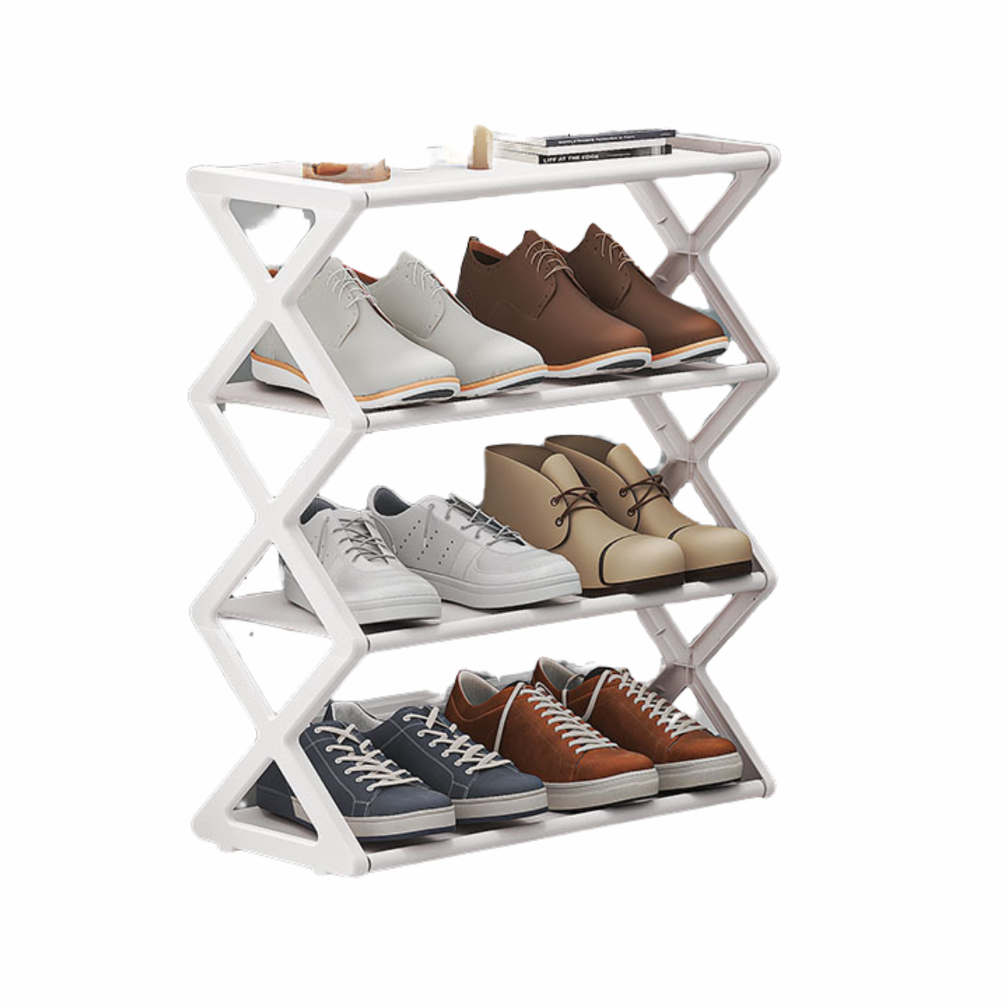 X-Shaped Shoe Rack for Home Multifunctional Steel Assembly Shoecase