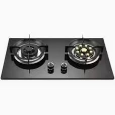 Bolesi BLS-S08 Premium 2-Burner Built-In Gas Stove | Black Tempered Glass Cooktop with Brass Burners