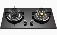 Bolesi BLS-S08 Premium 2-Burner Built-In Gas Stove | Black Tempered Glass Cooktop with Brass Burners